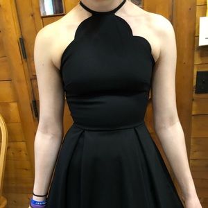 Charlotte Russe Black scalloped cocktail dress